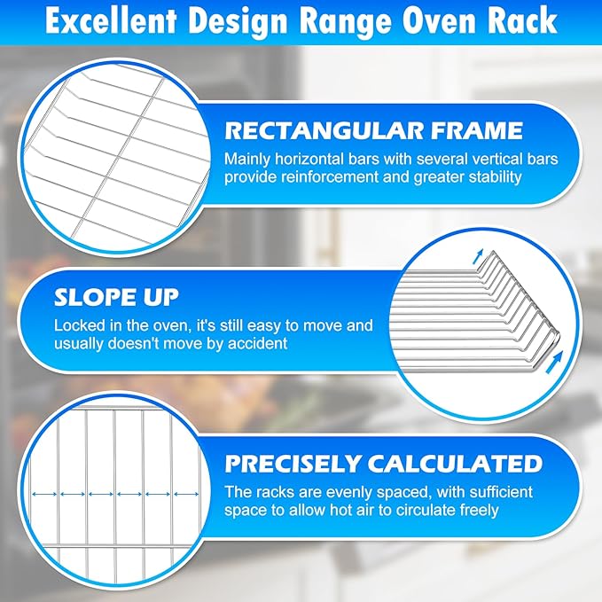 2 Pack Upgraded 304 Stainless Steel WPW10179152 W10179152 Oven Rack Compatible with Kitchen-Aid,Maytag and Whirlpool Range Oven Wire Rack W10439248 EAP11749669 Gas Range Oven Rack w/Oven Rack Liner