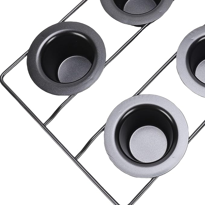 AUNMAS Carbon Steel Popover Pan, 6 Cavity Deep Nonstick Pudding Popover Muffin Cupcake Pan Bakeware for Home Cake Shop Oven Baking