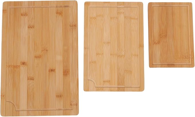 Pssopp Kitchen Sorting Cutting Boards 3PCS Wood Chopping Boards, Kitchen Sorting Cutting Smooth Charcuterie Butcher Blocks for Serving Meat Fruit Vegetables Cheese Food