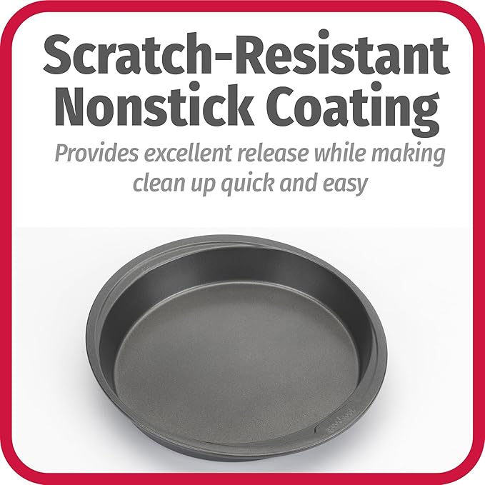 GoodCook 9-Inch Round Nonstick Cake Pan Set (2-Pack) – Heavy-Duty Carbon Steel Bakeware with Easy-Clean Non-Stick Coating – Oven & Dishwasher Safe Baking Pans for Layer Cakes, Cheesecakes, and More