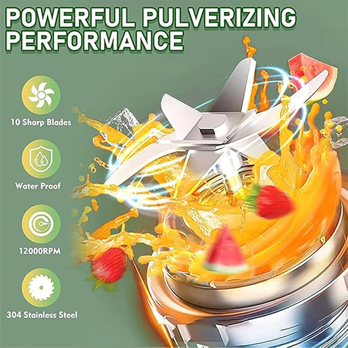 Gemet BPA-Free Electric Citrus Juicer 17 oz, with Straw and Two Lids, 2025 New Portable Blender for Smoothies, Shakes, Food Prep & Frozen Blending (500ML*2)
