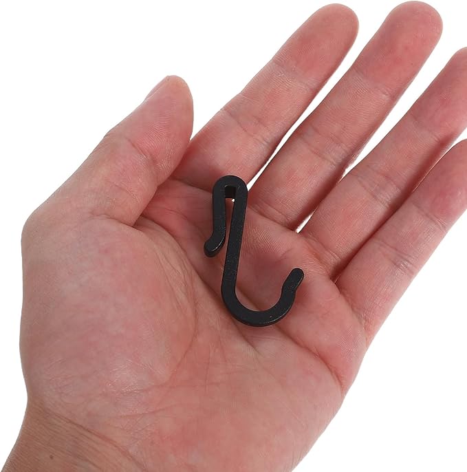 YARNOW 12pcs Black Plastic S-Shaped Multi-Purpose Kitchen Utensil Hooks with Clip-on Design for Wire Shelving, Hanging Storage Rack for Kitchen, Office, and Bathroom Organization