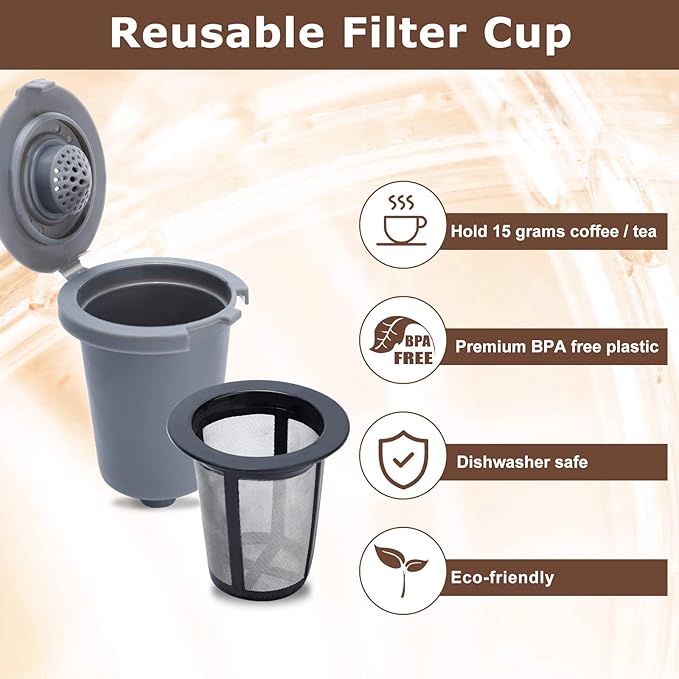 KEEPOW Reusable Filter Cup for Coffee Maker Filter Replacement Parts, Reusable Coffee Filters for Single Serve Coffee Maker for HomeBarista Reusable Filter Cup,1 Pack