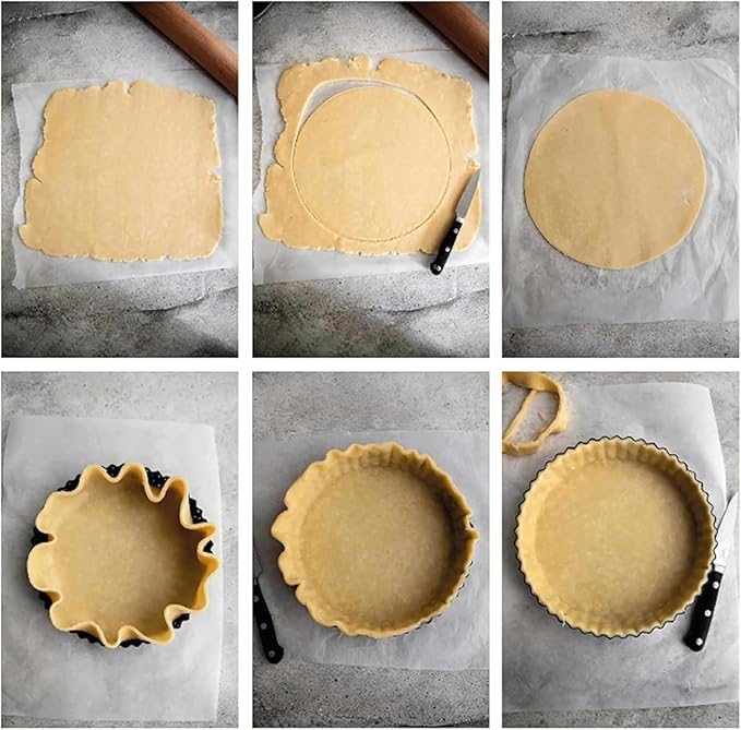 Quiche Lorraine Deep Dish Pie Pan - 9.44 inch Tart Pans with Removable Bottoms - Apple Pie Pan - 9.44 inch Tarte Tatin Pan - Deep Dish Pie Crust - Quiche Baking Dish