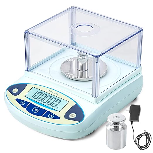 Lab Scale 100g x 0.001g, High Precision Analytical Balance with Digital Windshield. Electronic Gram Scale for Jewelry/Kitchen/Scientific Use, 11 Units Conversion, Portable Digital Scientific Scale