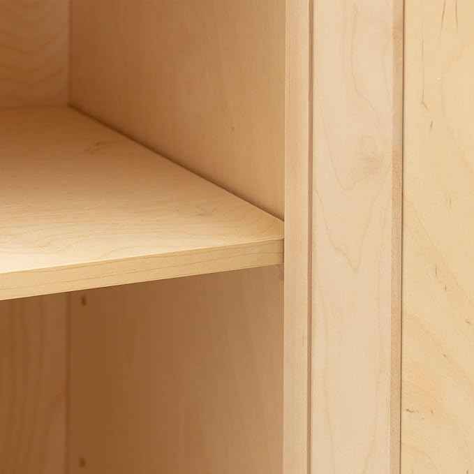 Quicklock RTA (Ready-to-Assemble) 42" Tall Wall Kitchen Cabinets - Shaker Style | 100% Hardwood | Made in America | Soft Close Hardware (Raw Maple, 12" D x 18" W x 42" H)