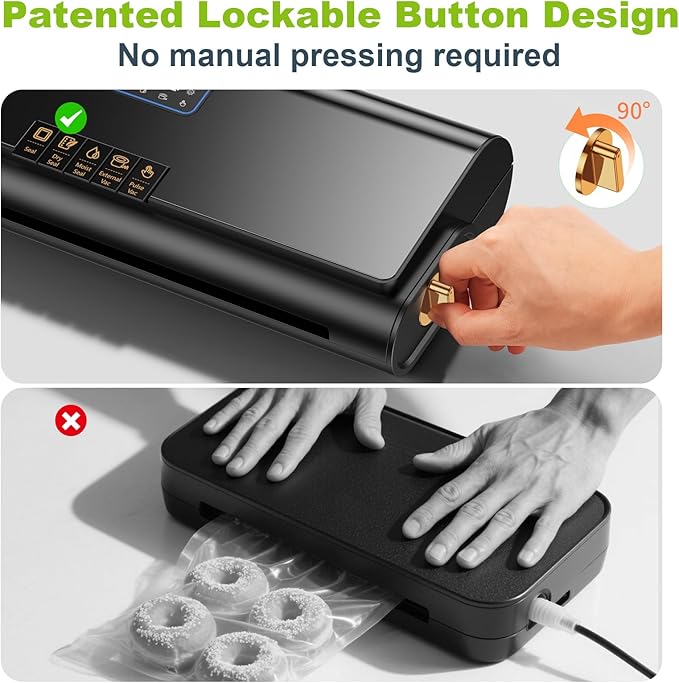 Updated Patented Food Preserver Vacuum Sealer Fully Automatic Heat Sealer Machine, Multi-Functional Food sealer Machine Food Bag Sealer with 20ft Bags 30 Vacuum Bags