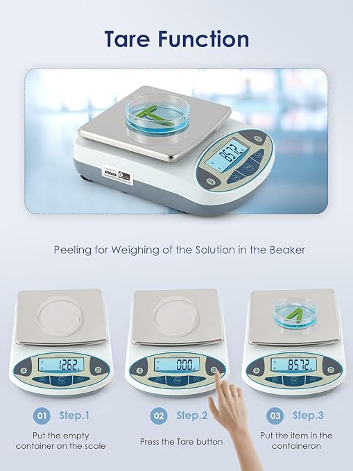 CGOLDENWALL Lab Scale 1000gX0.01 Gram High Precision Laboratory Balance Electronic Scientific Weighing Scale with Calibration Weight