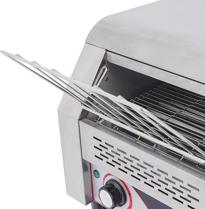 Commercial Toaster 300 Slices/Hour 1900W Heavy Duty Stainless Steel Commercial Electric Conveyor Toaster Oven with Three Baking Modes for Home Restaurants Bakery Use