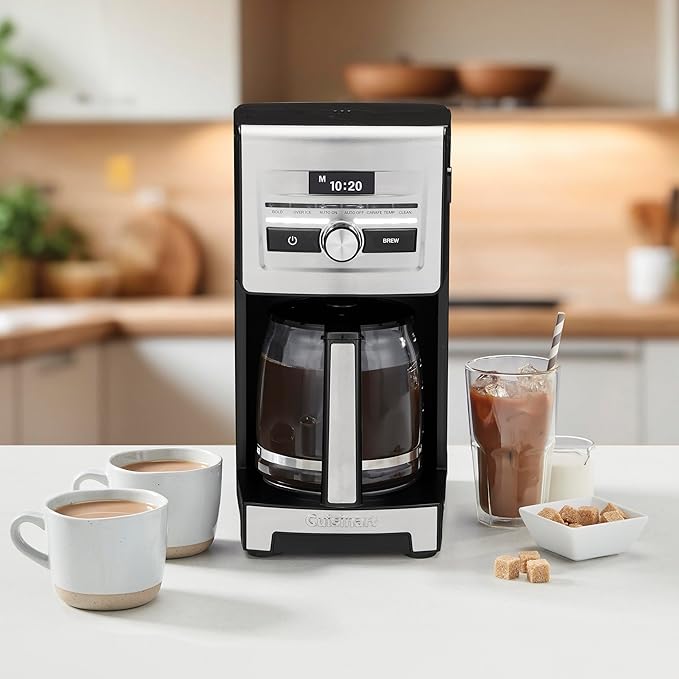 Cuisinart Personal Brew™ 12-Cup Coffee Maker, Automatic Coffee Machine, Programmable Coffee Maker for Home Brewing Convenience with Adjustable Brew Strength, Stainless Steel/Black, DCC-12