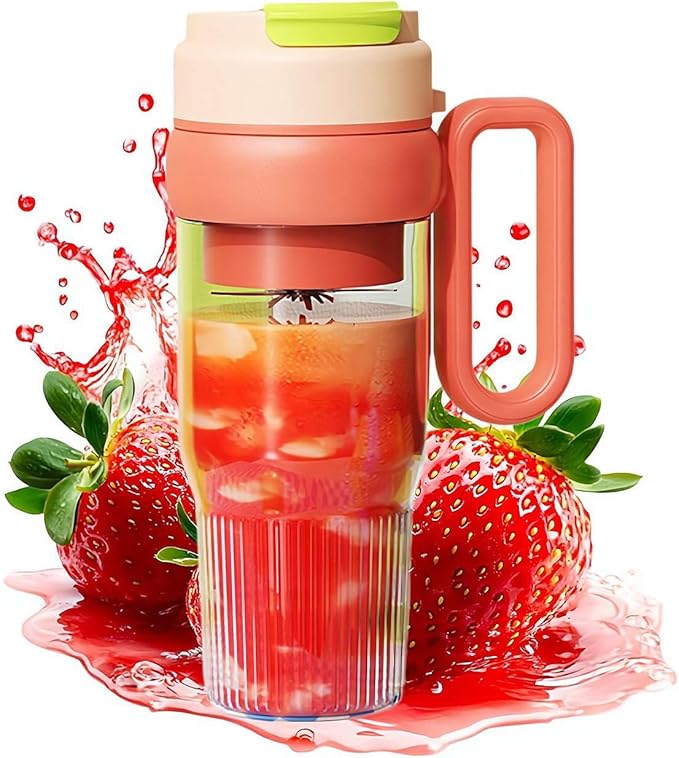 Portable Blender for Smoothies – 7.4V 22,000 RPM Personal Blender with Dual Lids, 304 Stainless Steel Blades, 3000mAh Battery, USB-C Rechargeable, for Travel Office Home