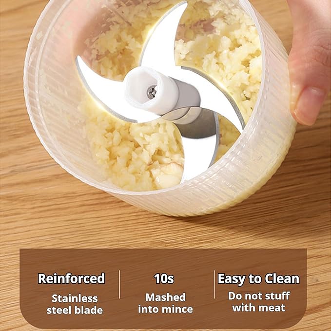 2026 Upgraded Electric Garlic Chopper, Mini Portable Veggie Cutter, USB Rechargeable, 350ML Portable Cordless Mini Food Processor for Nuts Chili Onion Minced Meat and Spices (2PCS-A)