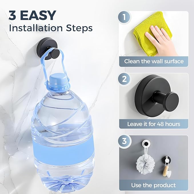 Suction Cup Hooks for Wreaths on Glass, 2025 New No Drill Suction Cup Hooks for Shower, Wreath Hanger Holder for Front Door, Upgraded Towel Hooks for Window Bathroom Mirrors (4, Yellow)