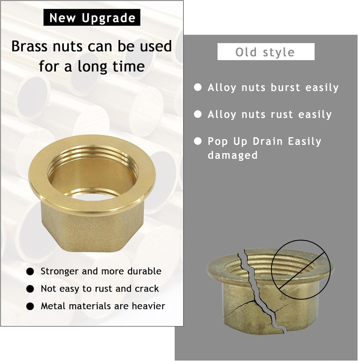 Bathroom Sink Drain, Gold Drain Stopper Bathroom Sink Without Overflow,Pop Up Drain Assembly Without Detachable Strainer Basket,Built-in Anti-Clogging Strainer,Stainless Steel Gold
