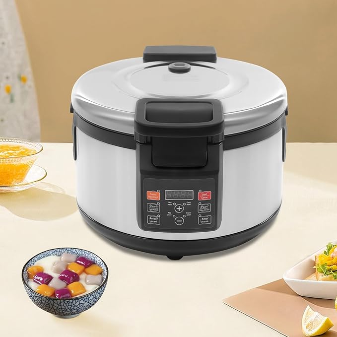 Commercial Tapioca Boba Maker Pearl Cooker, 16l Boba Bubble Tea Cooker with Button, Automatic Non Stick Pearl Pot for Milk Tea Sago Pearl Taro Balls