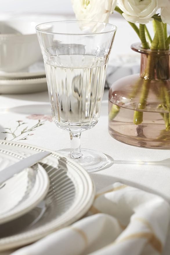 Lenox French Perle Groove 12-Piece Plate & Bowl Set, 23.05 LB, White