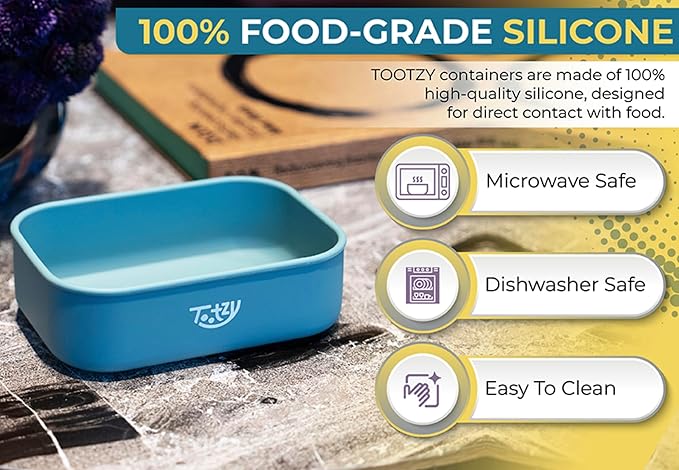 Premium Silicone Bento Box 30 oz – Reusable, Leakproof, BPA-Free Lunch Container – Microwave & Dishwasher Safe – Perfect for Dog Meals, School Lunch, Office, or Travel – Eco-Friendly (Purple)