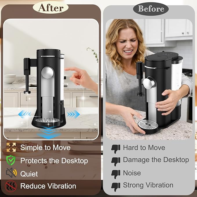 Sliding Mat for Ninja Single Serve Coffee Maker PB051 & PB041, Smooth Glide with Anti-Slip Base, with Hanging Strap, Clean Easily, Protects Kitchen Countertop, Sturdy Mat for Ninja PB051 and PB041