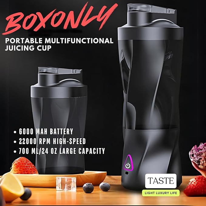 Portable Juicer Blender, USB Rechargeable Smoothie Maker with 6 Upgraded Blades and 6000mAh Battery, 700ml/24oz Capacity, Ideal for Smoothies, Protein Shakes, Travel and Office (White)