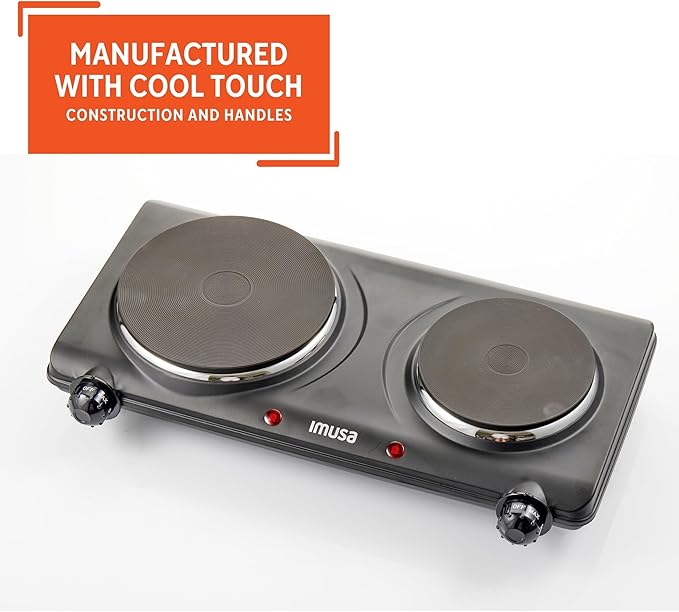 IMUSA Double Electric Hot Plate, Black (Pack of 3)