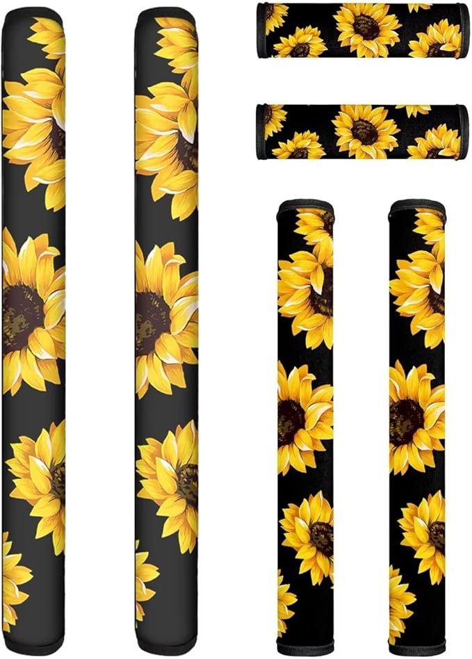 Sunflower Print Refrigerator Door Handle Covers 6pcs Fashion Design Anti-Skid Protector Gloves Kitchen Appliance Covers Decor for Refrigerator Door Oven Dishwasher