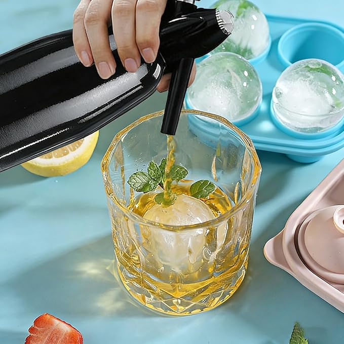 Soda Siphon,1L Sparkling Water and Soda Maker, Portable Carbonated Water Machine, Aluminium Soda Maker for Home & Outdoor, for Cocktails DIY Any Drinks,(8 gram CO2 Cartridges Not Included)