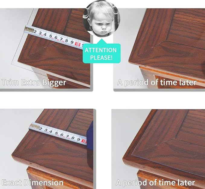 NECAUX Custom Multisize 1.5mm Thick Frosted PVC Table Cover Protector - 24 x 42 Inch Water Resistant Plastic Rectangular Vinyl Non-Slip Desk Pad for Coffee Table/Writing Desk