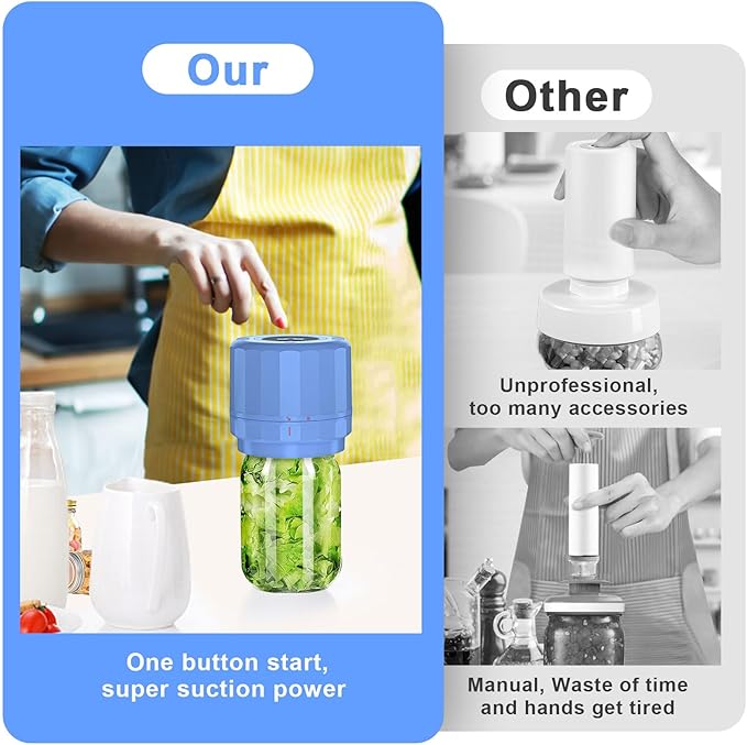 UNERVER M11 Mason Jar Vacuum Sealer - Electric Mason Jar Vacuum Sealer Kit with Wide and Regular Mouth Mason Lids, Jar Vacuum Sealer for Canning Jars, Vacuum Sealing Machine for Food Storage