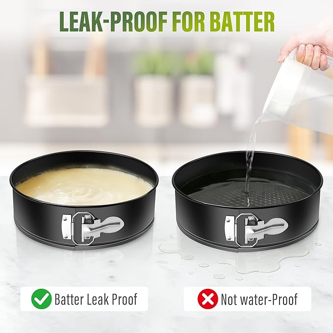Vakoo 4+7+9 Inch Springform Pan - Nonstick, Leakproof Cheesecake Pan for Baking, Easy Release, No Parchment Paper Needed, Set of 3