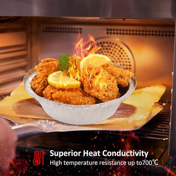 Mini Pie Tins 6 Inch 50Pcs Disposable - Aluminum Pie Pan for Baking Tarts, Cakes, and Quiche, Ideal Mini Pie Pans for Parties and Weddings(50, 6 Inch)