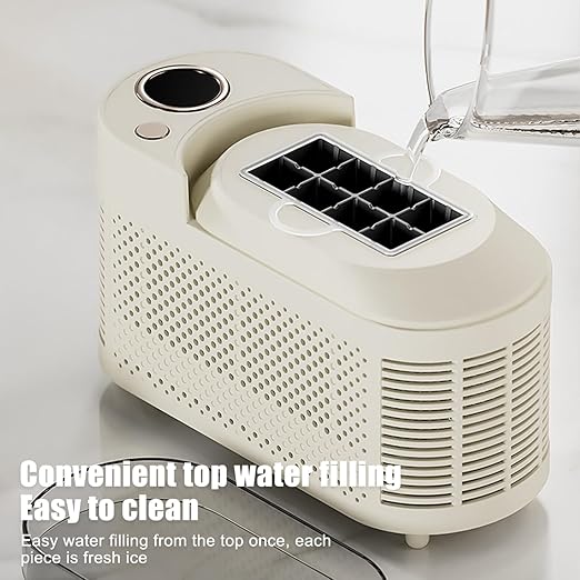 mini Ice Maker Machine Counter Top for Home, Portable Small Clear Ice Cube Maker, ce Ready in 10 Mins, Low Noise & Energy Saving, Easy to Clean (White Standard)