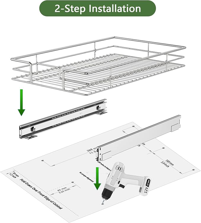 LOVMOR Pull Out Cabinet Organizer 14" W x 18" D, Kitchen Cabinet Pull Out Shelves Slide Out Storage…