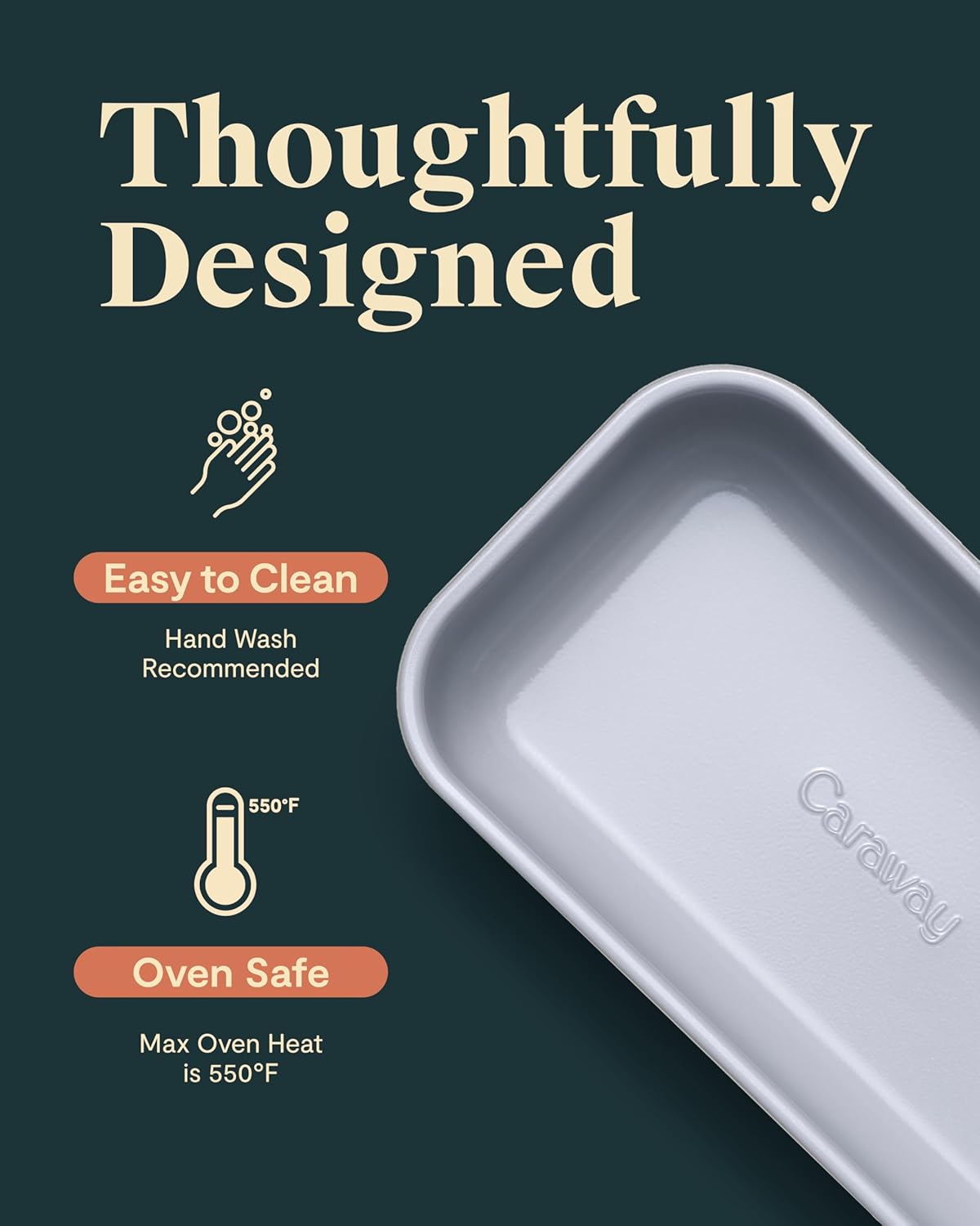 Caraway Non-Stick Ceramic 1 lb Loaf Pan Duo - Naturally Slick Ceramic Coating - Non-Toxic, PTFE & PFOA Free - Perfect for Pound Cakes, Breads, & More - Cream