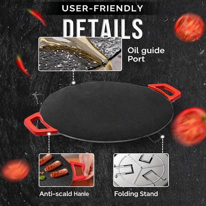 Indoor Smokeless Electric Griddle, 2026 Upgraded 1500w Portable Electric Korean BBQ Grill, Non-stick Round Grill Pan for BBQ, Tortillas, Steaks, Burgers, Pancakes (14.2in)