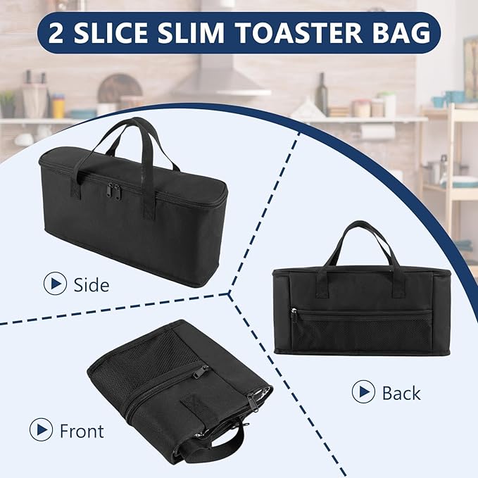 Carrying Bag for Bella 2 Slice Slim Toaster,Heat-Resistant Waterproof Heavy Protection Cover Bags with Handle,Aluminum Foil Lining,for Bella 2 Slice Slim Toaster Women/Mother's Day Gift