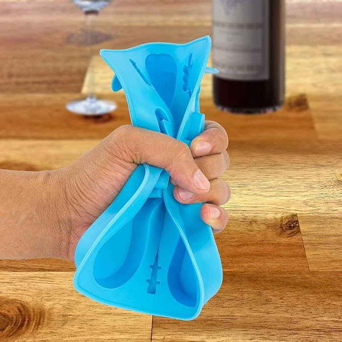 Acoustic and Electric Guitar Ice Cube Tray - Fairly Odd Novelties - Mold w/Stirrers Novelty Music Gift, Blue Guitar w/Stirrers, One Pack