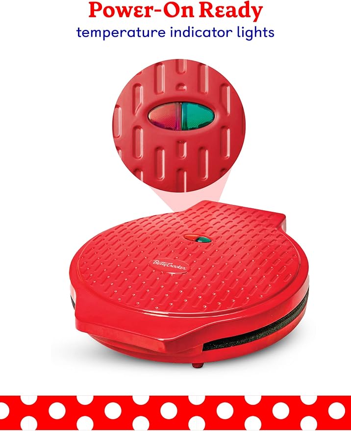 Betty Crocker Pizza Maker Plus, 12" Indoor Electric Grill, Nonstick Griddle Pan for Pizzas, Quesadillas, Tortillas, Nachos and more, 12" Electric Griddle for Delicious Meals and Snacks, Red