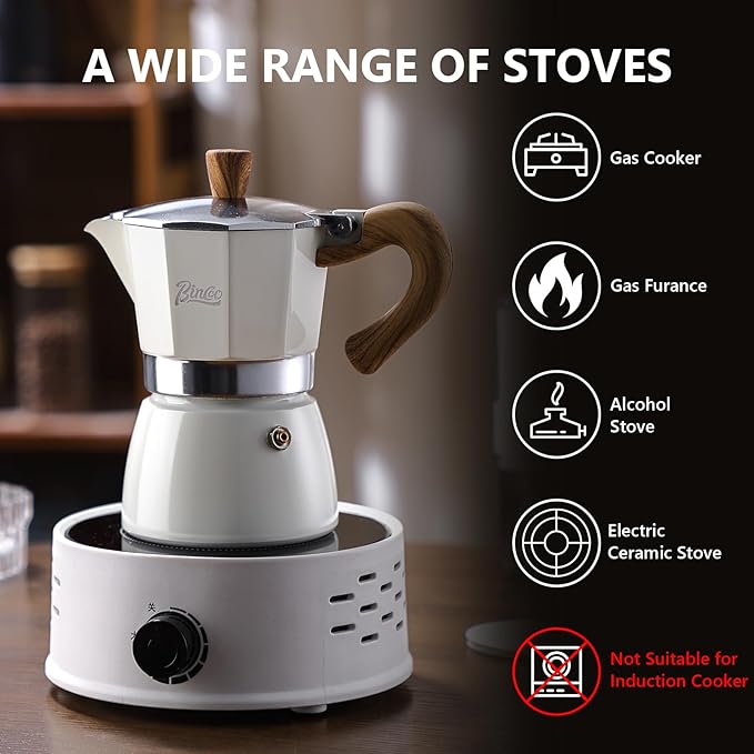 Espresso Maker Stovetop,Camping Moka Pot 2 Cup/120ML,Stove Top Espresso Italian Coffee Maker,Easy to Use (Blue)