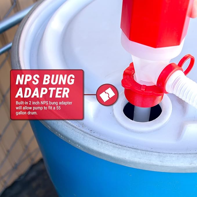 TERA PUMP Food Grade BPA Free Emergency Disaster 55-Gallon Drum Pump Heavy Duty Barrel Siphon (5.5 gpm) Drinking Water Hand Pump