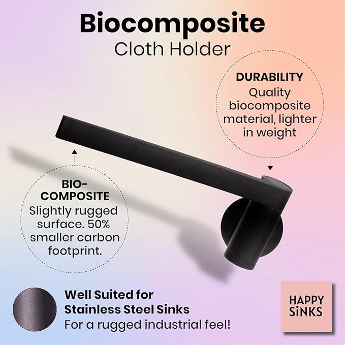 Magnetic Dishcloth Holder - Composite, Peel-and-Stick Mount - Peel-and-Stick Setup for Sink Caddy - Magnetic Grip Creates Kitchen Sink Organizer - Dual Sponge & Dish Brush Holder