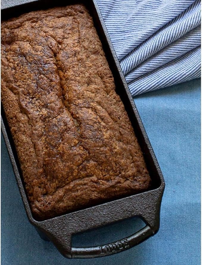 Lodge Cast Iron Loaf Pan - 8.5 x 4.5 Inch PFAS-Free Bread Baking Pan - Naturally Seasoned Cast Iron Bakeware for Sourdough, Meatloaf, Breads, and More - Made in the USA - 3 Pack