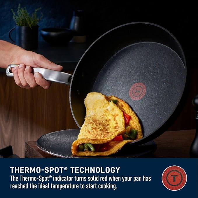 T-FAL StoneShield 10"/ 26cm Frypan, Non-Stick, Anti-Warp, Rock Texture, Dishwasher & Oven Safe, Easy to Clean