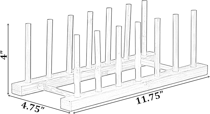 Set of 2 Bamboo Wooden Dish Drainer Rack, Plate Rack, and Drying Drainer (6 Grid)