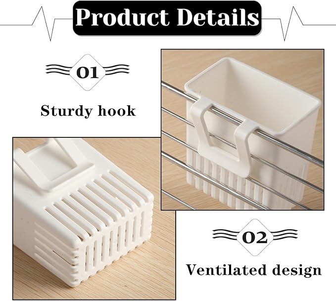 3 Pcs Utensil Drying Rack Universal Cup Silverware Utensil Drying Holder Basket for Home Kitchen, White