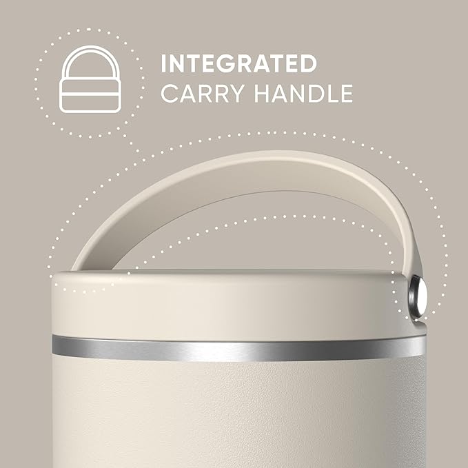 Hydrapeak 25oz Stainless Steel Vacuum Insulated Food Jar | Kids Jar for Hot Food and Cold Food, Wide Mouth Leak-Proof Soup Jar for Adults, 10 Hours Hot and 16 Hours Cold (Stone)
