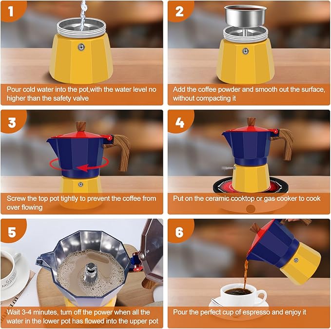 9 Cup Aluminum Espresso Stovetop Moka Pot Express Coffee Maker Percolator Italian Classic Mocha Coffee Machine for Italian and Cuban Cafe Brewing for Home & Camping 450ml 15oz