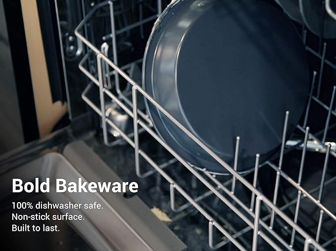Elbee Home 8-Piece Nonstick Aluminized Steel, Space Saving Baking Set, With Deep Roasting Pan, Cookie Sheet, Cake Pans, Muffin Pans and Baking Pan PFOA & PFOS Free, Holiday Gift for Her