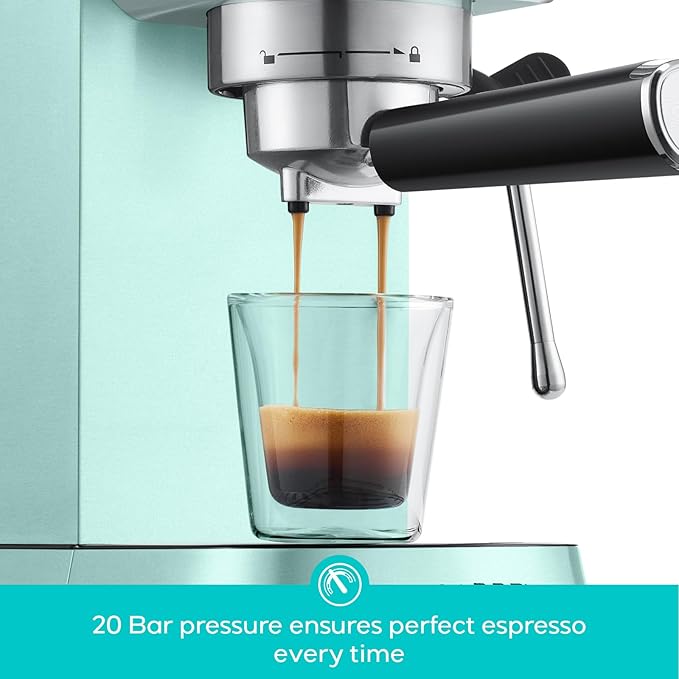 CASABREWS CM5418 Espresso Machine 20 Bar, Compact Espresso Maker with Steam Milk Frother, Stainless Steel Coffee Machine with 34oz Removable Water Tank for Cappuccino Latte, Pastel Green