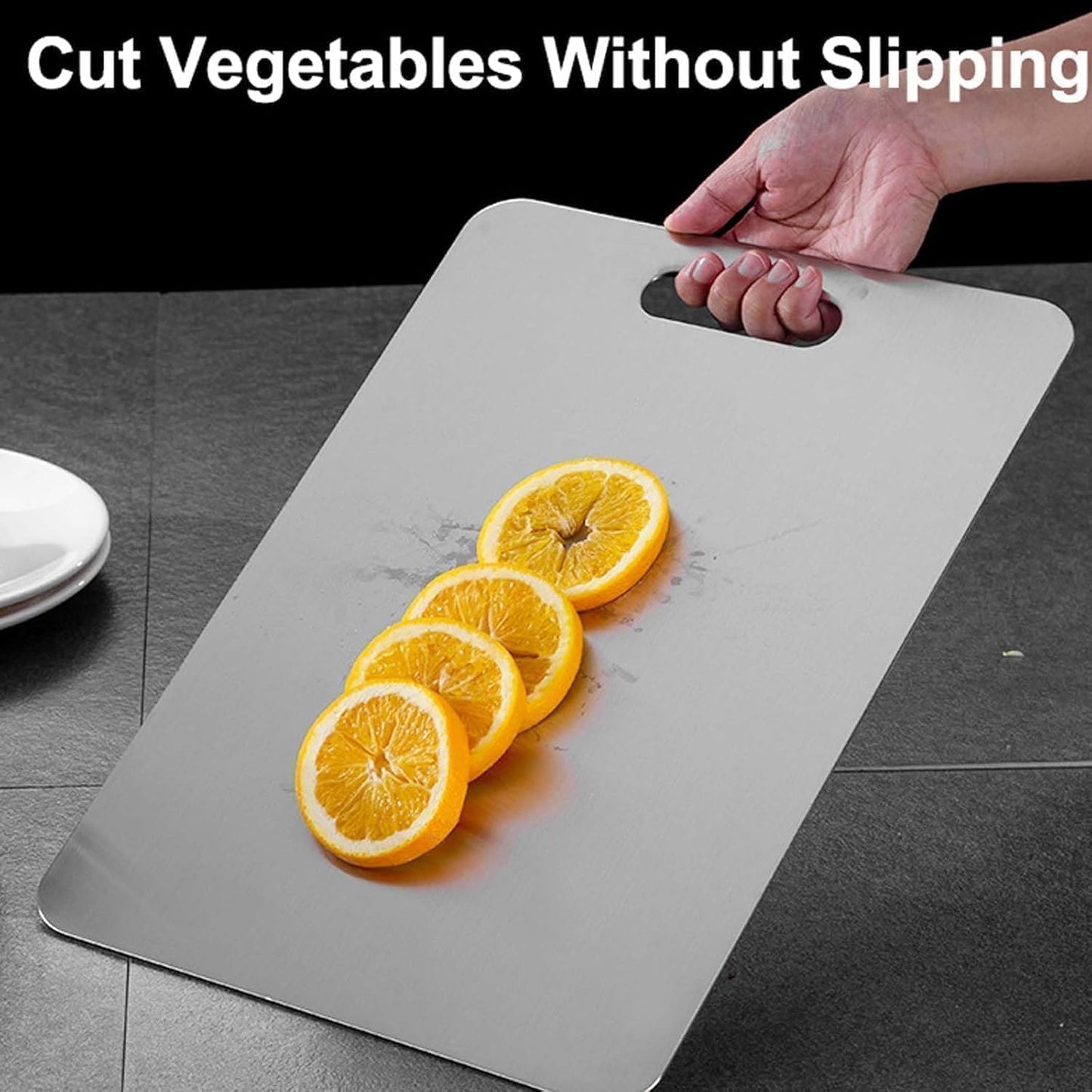 Titanium Cutting Board - 2025 New Upgrade 100% Pure Titanium Cutting Boards for Kitchen Double Sided Titanware Cutting Board,Hygiene Durable Dishwasher Safe Chopping Board,1PC (12"L x 9"W)