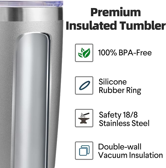 Volhoply 20oz Stainless Steel Tumbler with Lid and Straw Bulk 8 Pack,Double Wall Insulated Travel Iced Coffee Mug Fits Cup Holder,Powder Coated Cups for Hot/Cold Drinks,Christmas Gifts（Mix,8 Set）